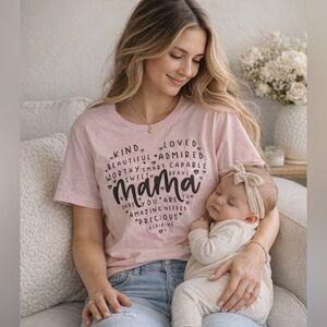 Mama Graphic Tee Pink Medium NWOT New Mom Jcoon